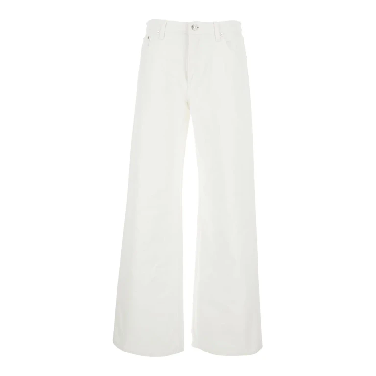 Roy Rogers Super Wide Jeans R. r.eva Herzigova With Five-pocket Details In White Women