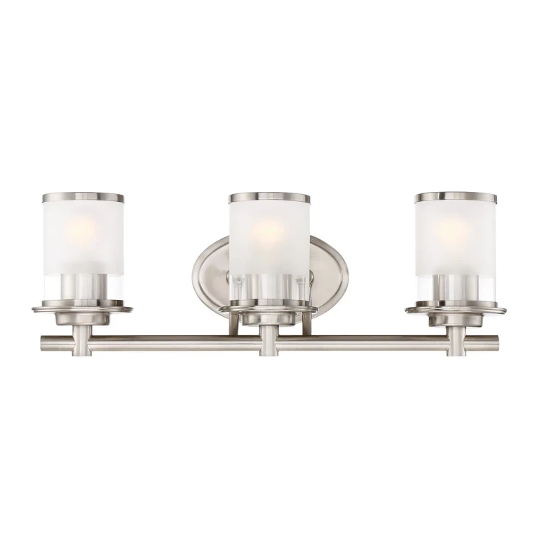 Satin Platinum Three Light Bath from the Essence Collection