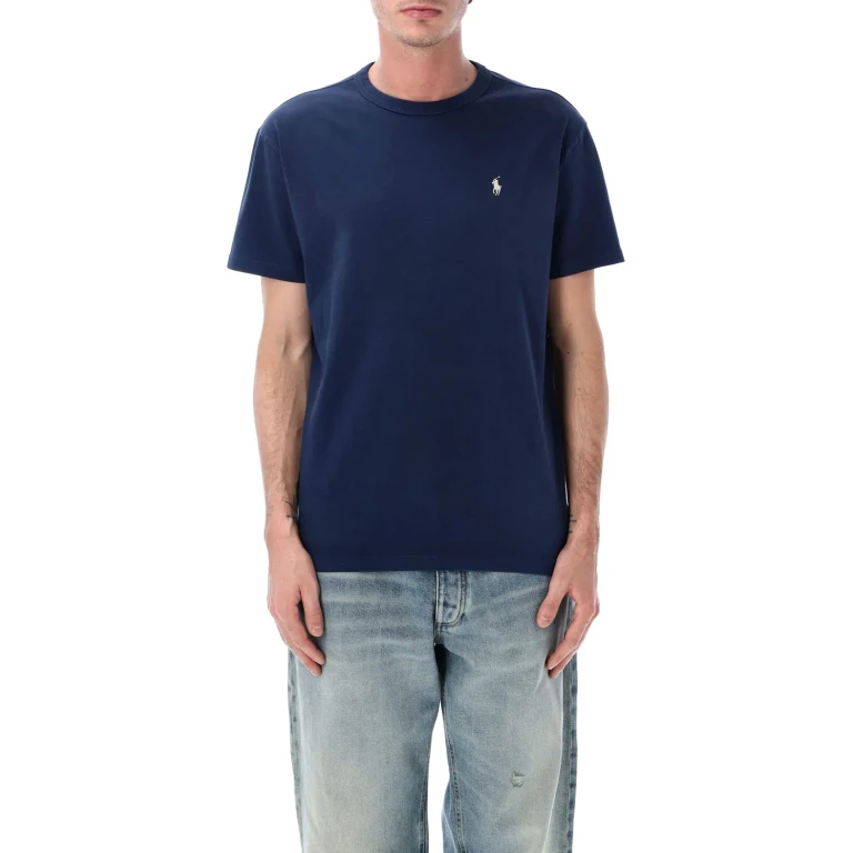 Polo Ralph Lauren classic Fit Blue T-shirt Crew Neck With Pony Embroidery In Cotton Men