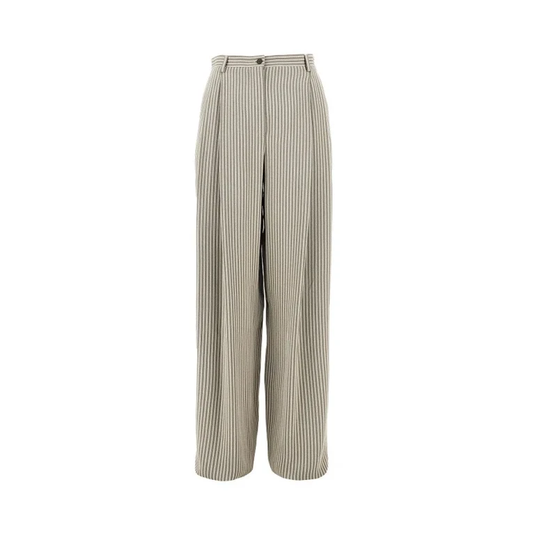 Pantaloni Emporio Armani Icon in crêpe a righe con pinces