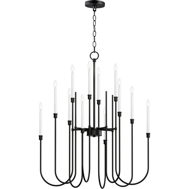 Black 12 Light Chandelier from the Tux Collection