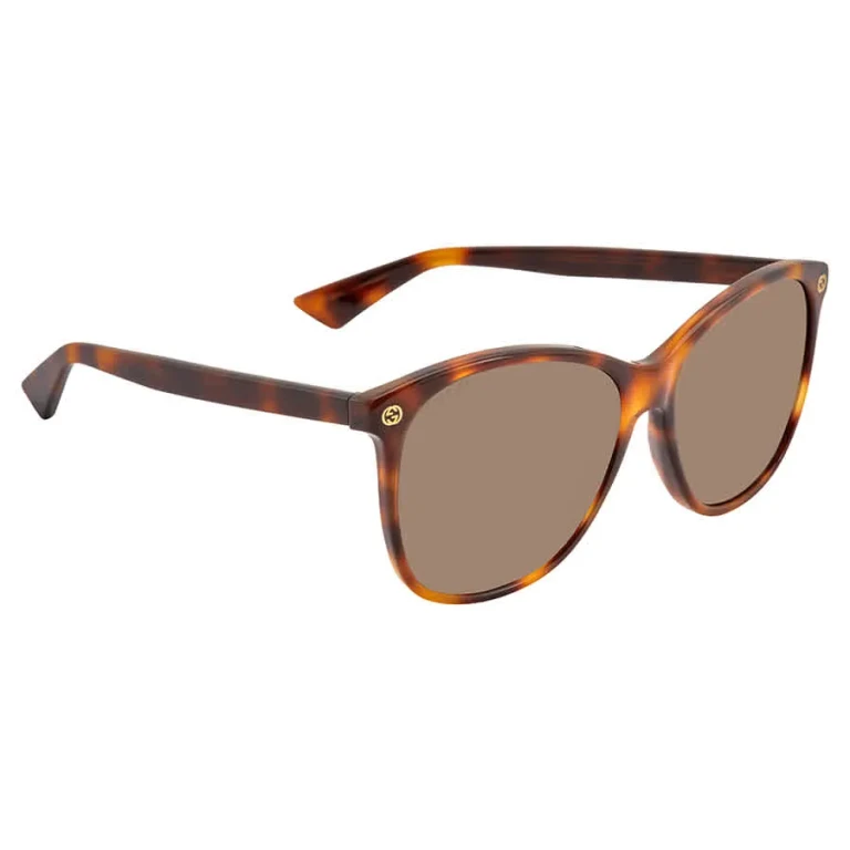 Gucci GG0024 Brown Oval Ladies Sunglasses GG0024S 002 58