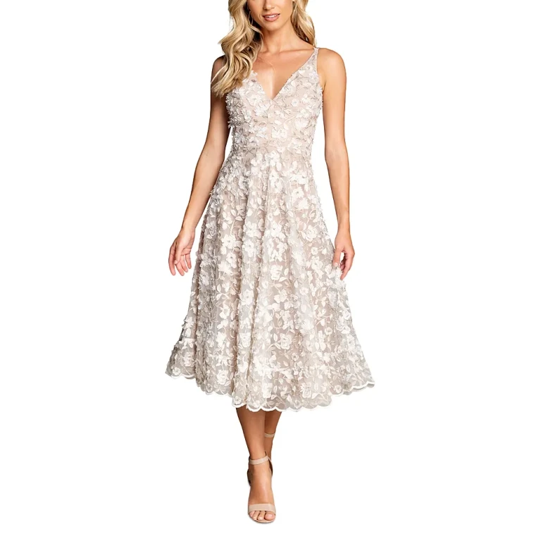 Dress the Population Elisa Embroidered Midi Dress