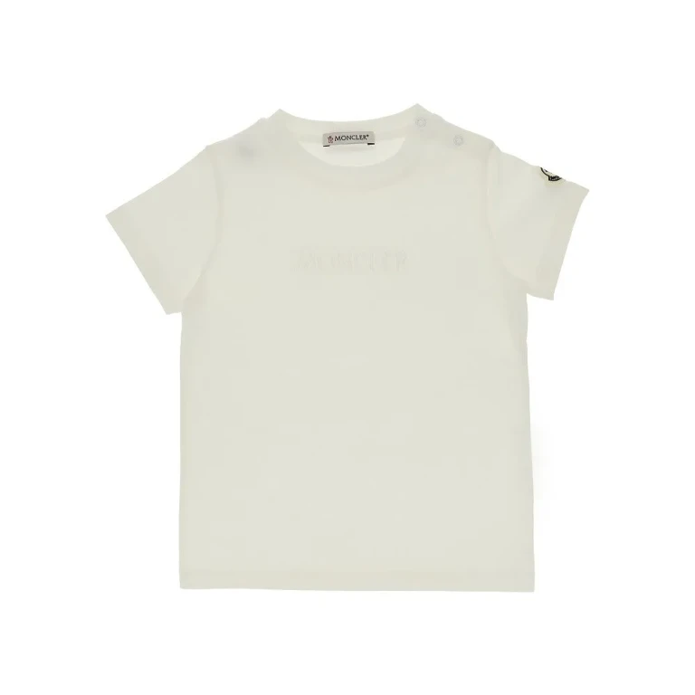 T-shirt Moncler em algodão elástico com logótipo bordado para criança