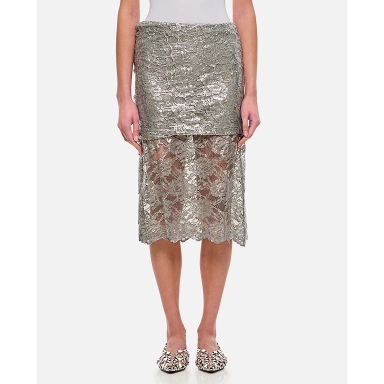 The Attico Lace Midi Skirt