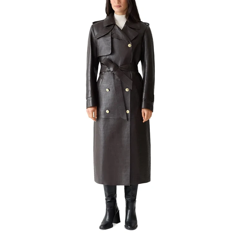 Mackage Gael Croc Embossed Trench Coat