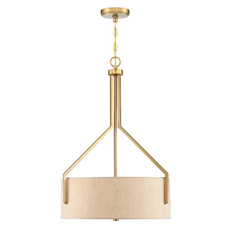 Gold (Brushed) Three Light Pendant from the Elara Collection