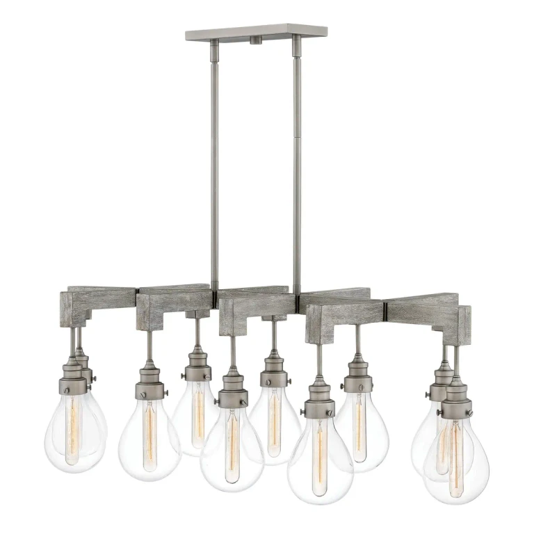 Denton 10-Light Linear Chandelier In Pewter