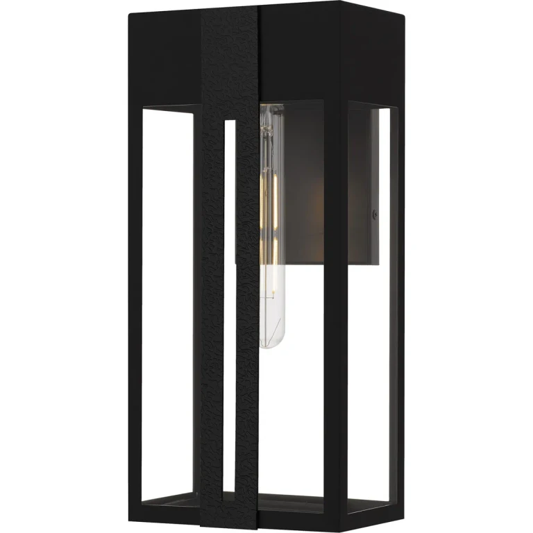 Matte Black Outdoor Wall Lantern from the Boswell Collection