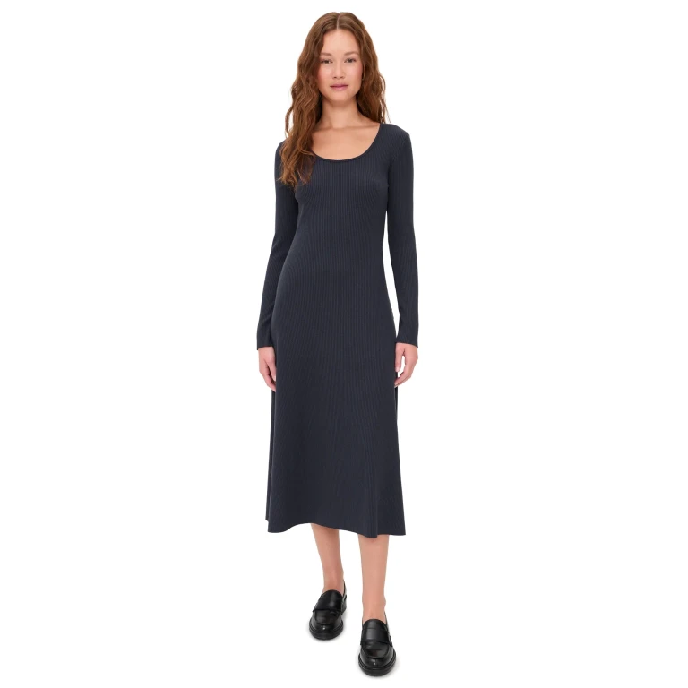 Vince Rib Scoop Neck Dress Night Marine L