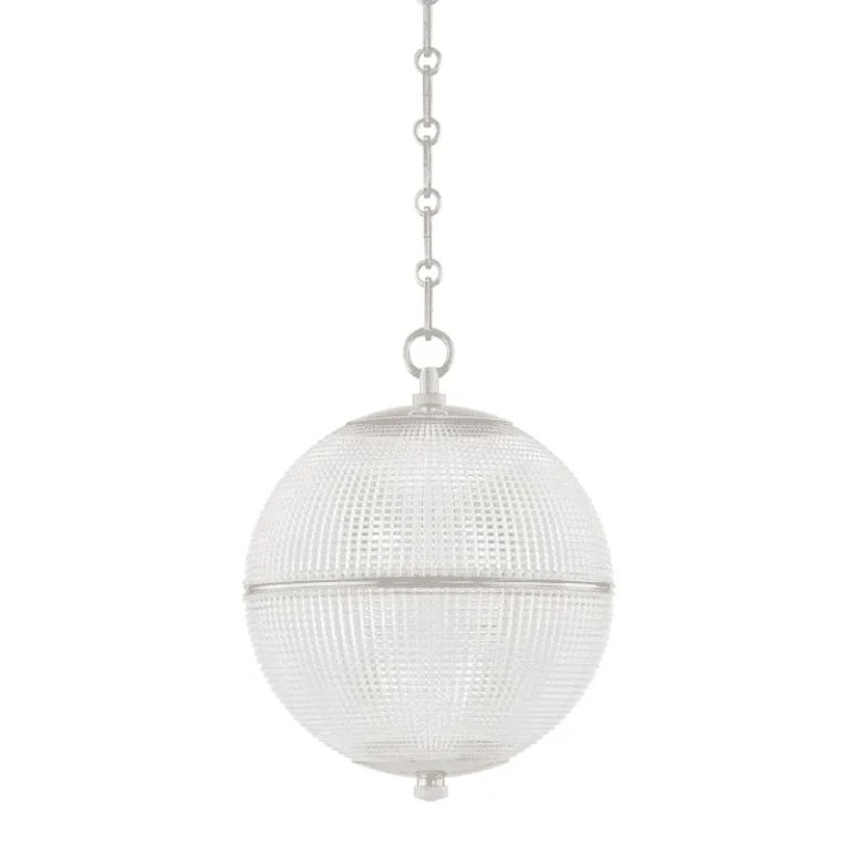 Polished Nickel One Light Pendant from the Sphere No. 3 Collection