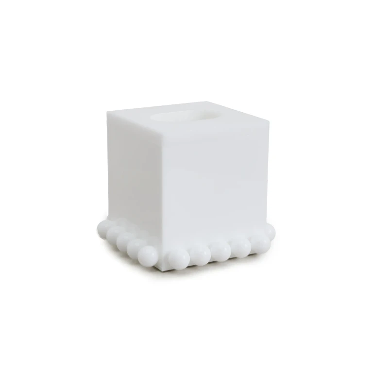 Tizo Design Lucite Tissue Box with Lid White Bubble White One Size