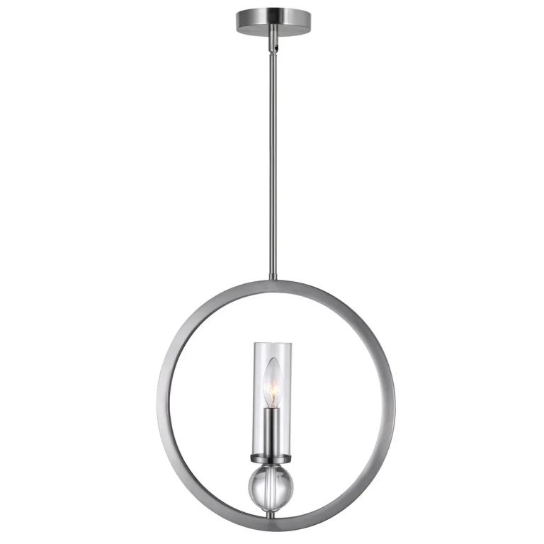 Elton 1 Light Pendant with Satin Nickel finish