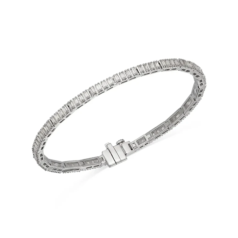 Diamond Baguette Tennis Bracelet in 14K White Gold, 1.5 tcw