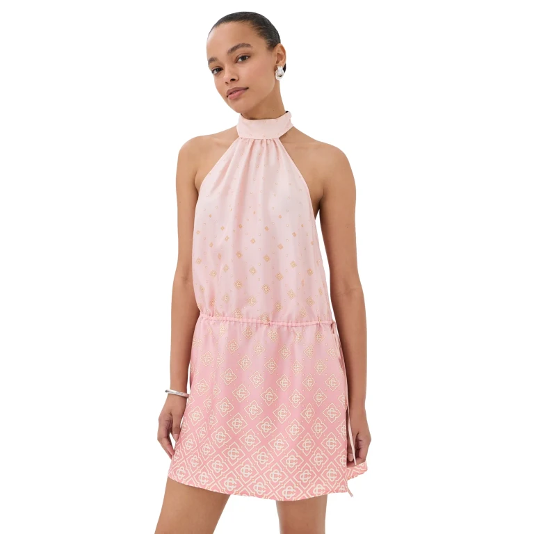 Casablanca Monogram Degrade Silk Dress Monogram Degrade L