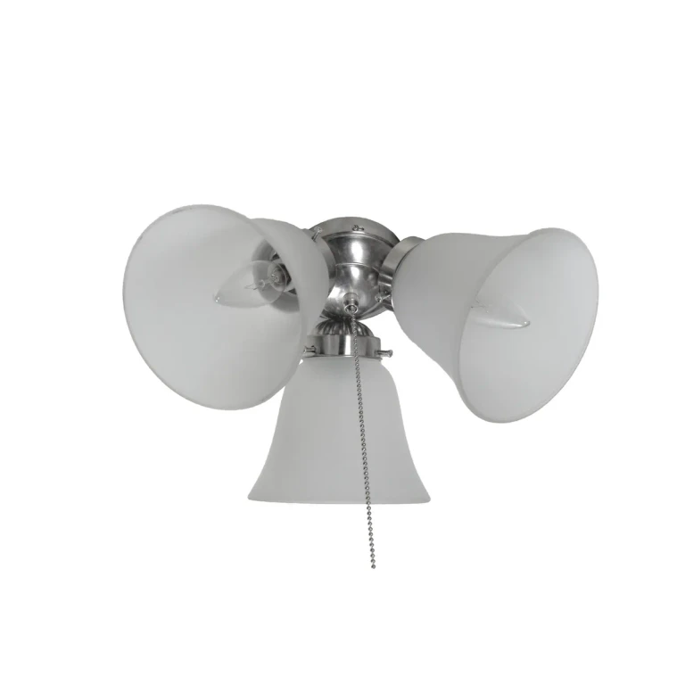 Maxim Lighting Basic Max 12" 3-Light Ceiling Fan Light Kit in Satin Nickel