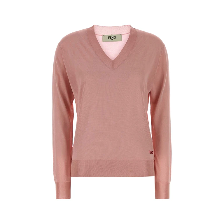 Fendi Pink Stretch Viscose Sweater Magnolia-26 Exterior: Elastane Maglieria - Women