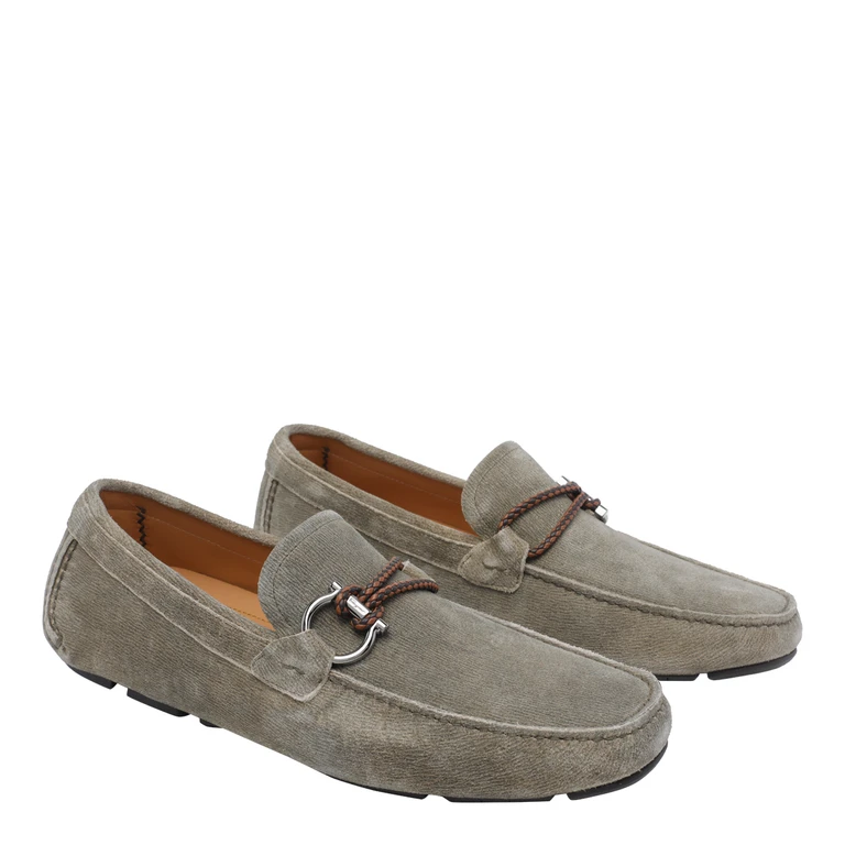 Ferragamo Flat shoes Green Calf Leather/rubber Sole - Men