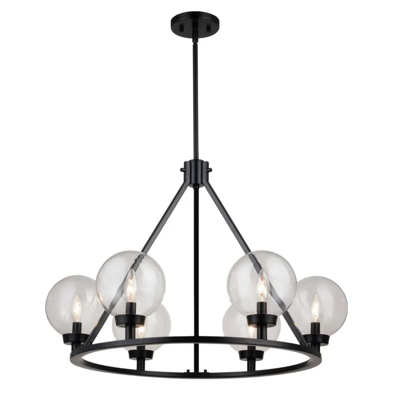 Matte Black Chandelier from the Lander Collection