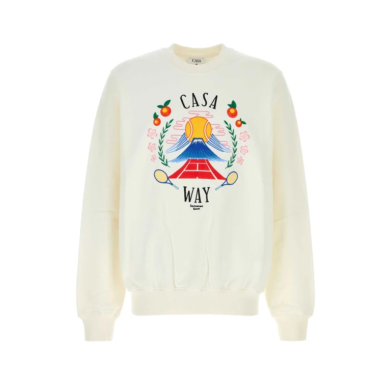 Casablanca White Cotton Sweatshirt Caswaymou Exterior: Organic Felpe - Men