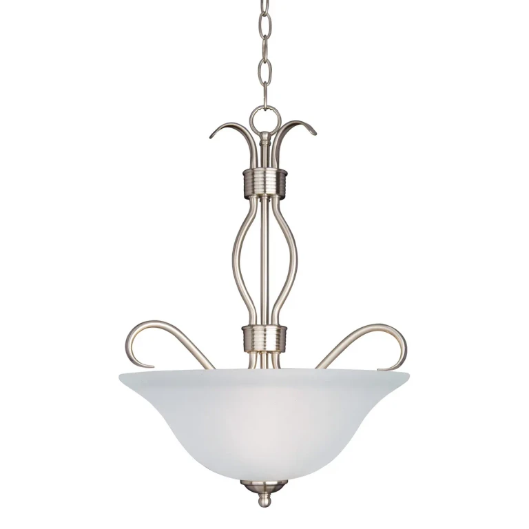 Satin Nickel Three Light Pendant from the Basix Collection
