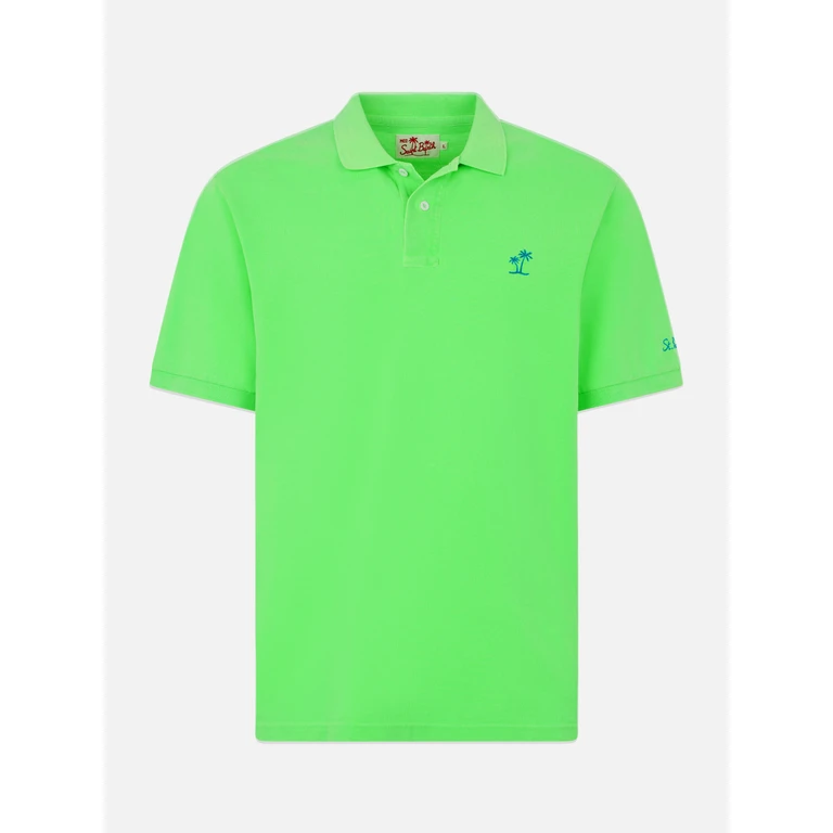 MC2 Saint Barth Beverly Hills Vintage Fluo Green Piquet Polo