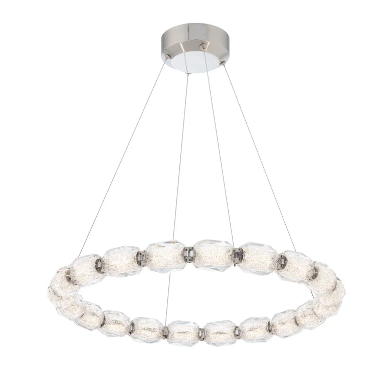 Polish Nickel LED Pendant from the Seduction Collection