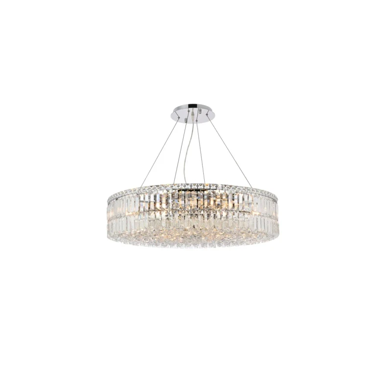 Chrome 18 Light Chandelier from the Maxime Collection