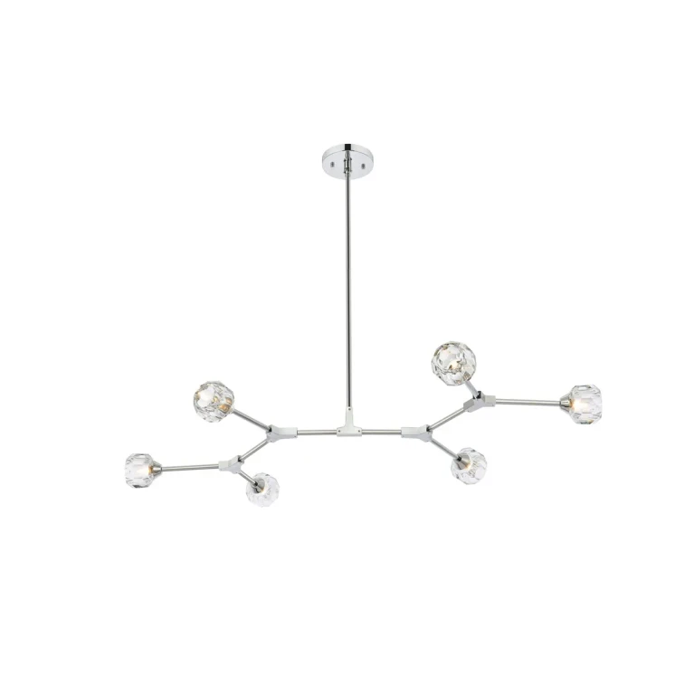 Chrome and Clear Six Light Pendant from the Zayne Collection