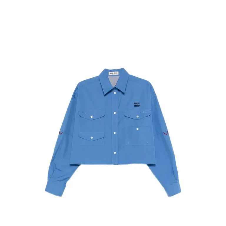 Miu Miu Logo-embroidered Front-pockets Shirt