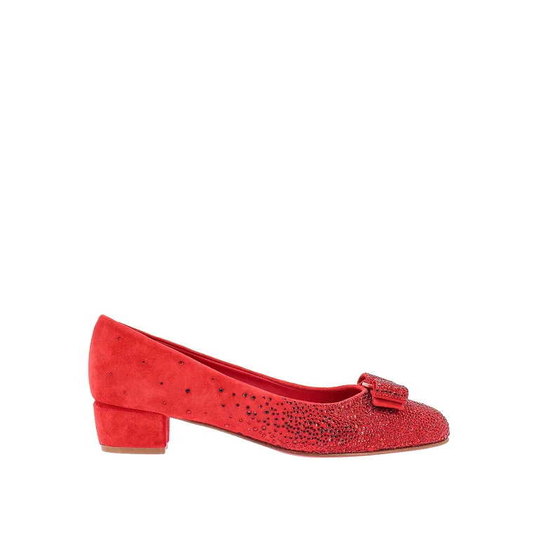 Zapatos de tacón Vara de ante rojo Ferragamo
