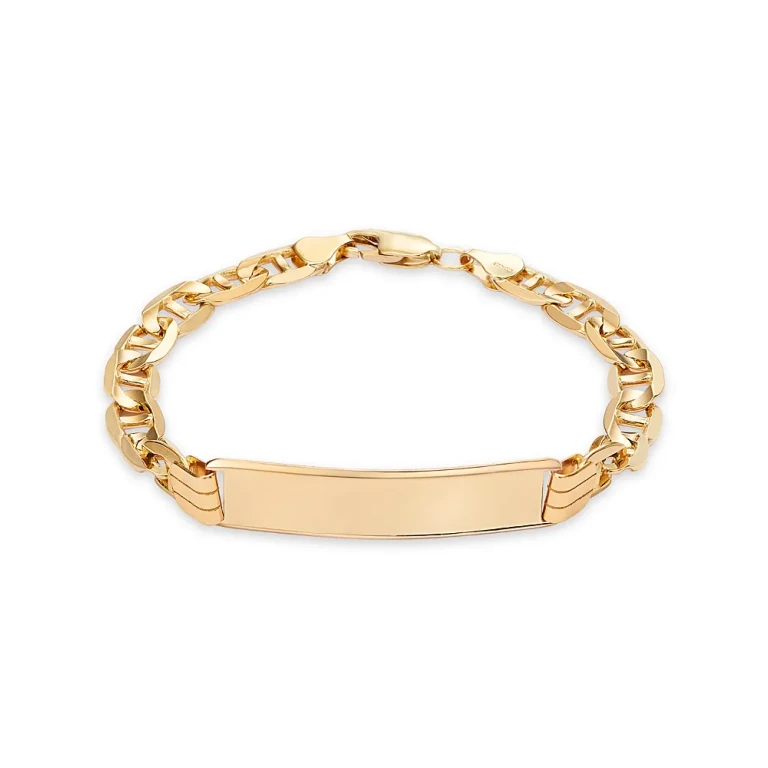 Anchor Id Bracelet in 14K Yellow Gold