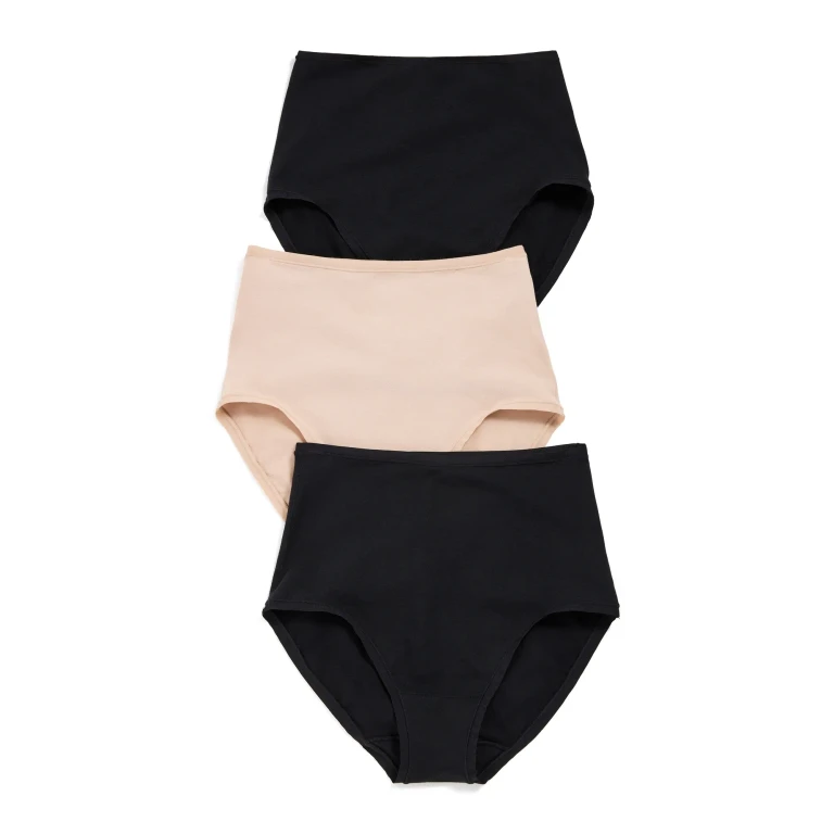 Natori Natori Bliss Bare Cotton High Waist Briefs 3-Pack Black/Black/Café M