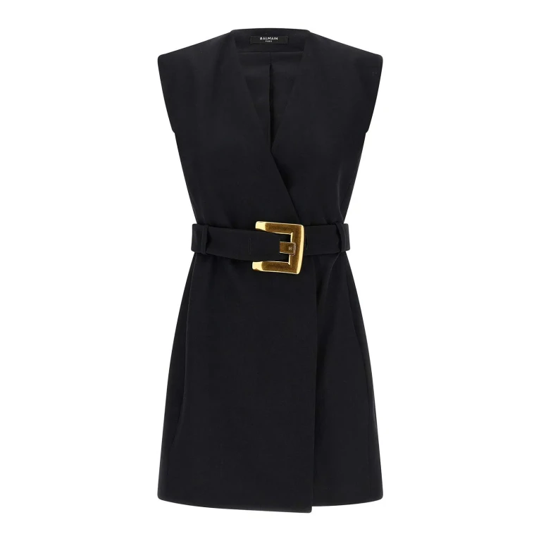 Balmain Robe Au Genou - Noir
