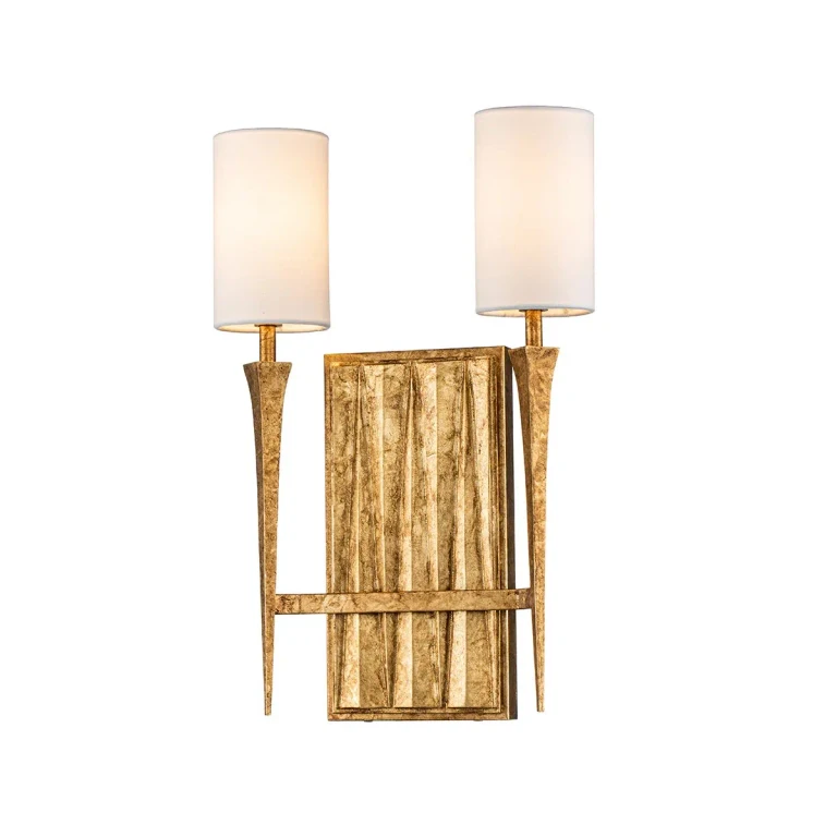 Gold Leaf Two Light Wall Sconce from the Crest Collection