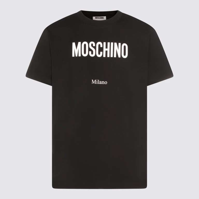 Moschino T-Shirts And Polos Black _100 % Co - Men