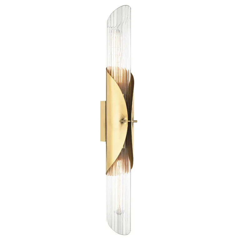 Aged Brass Two Light Wall Sconce from the Lefferts Collection