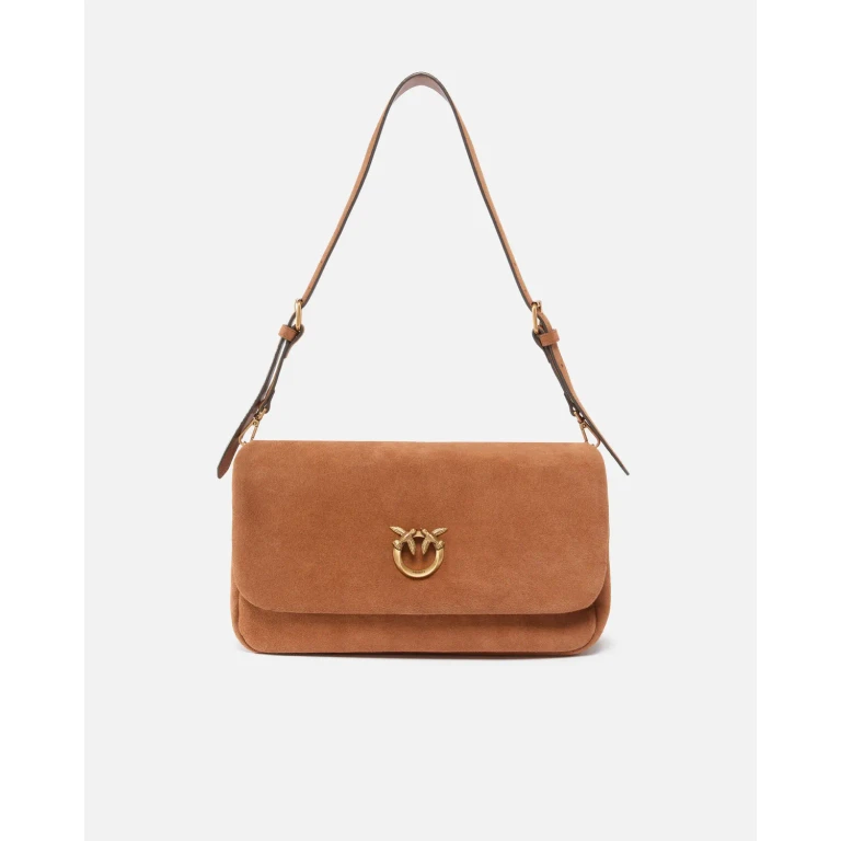 Pinko - Sac à bandoulière moyen Love Bag Click Soft Horizontal Handle en daim