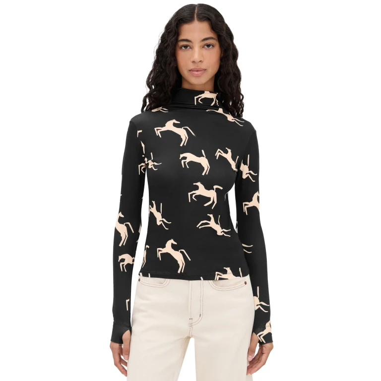 Carolina K Sur Top Black Cream M