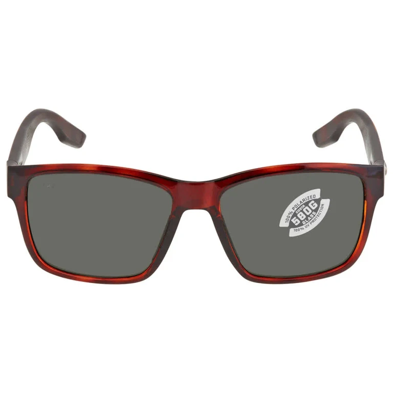 Costa Del Mar PAUNCH Grey Polarized Glass Square Mens Sunglasses 6S9049 904907 57