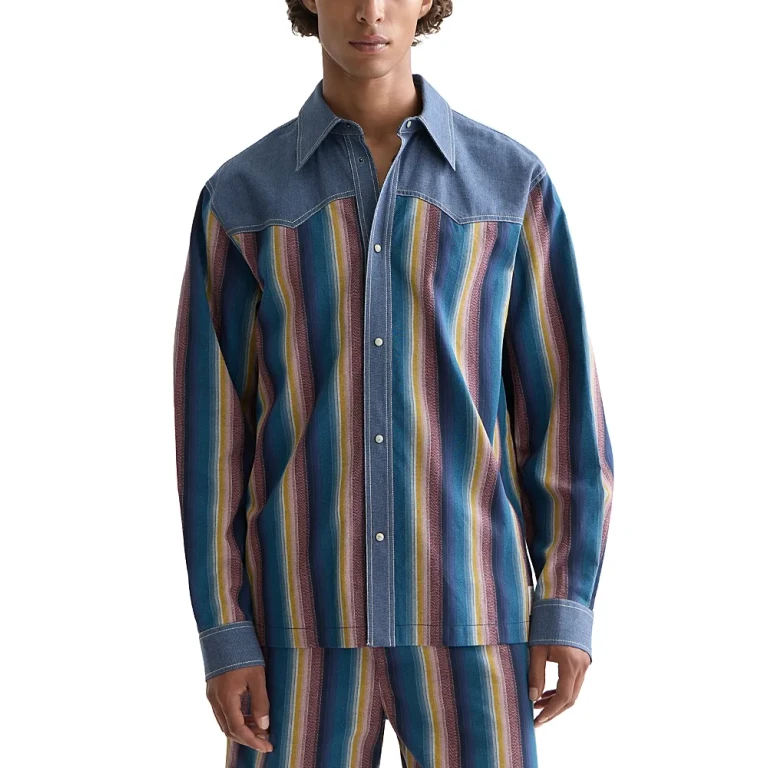 Scotch & Soda Western Long Sleeve Snap Front Shirt