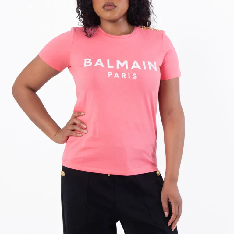 Balmain Logo Printed Crewneck T-Shirt
