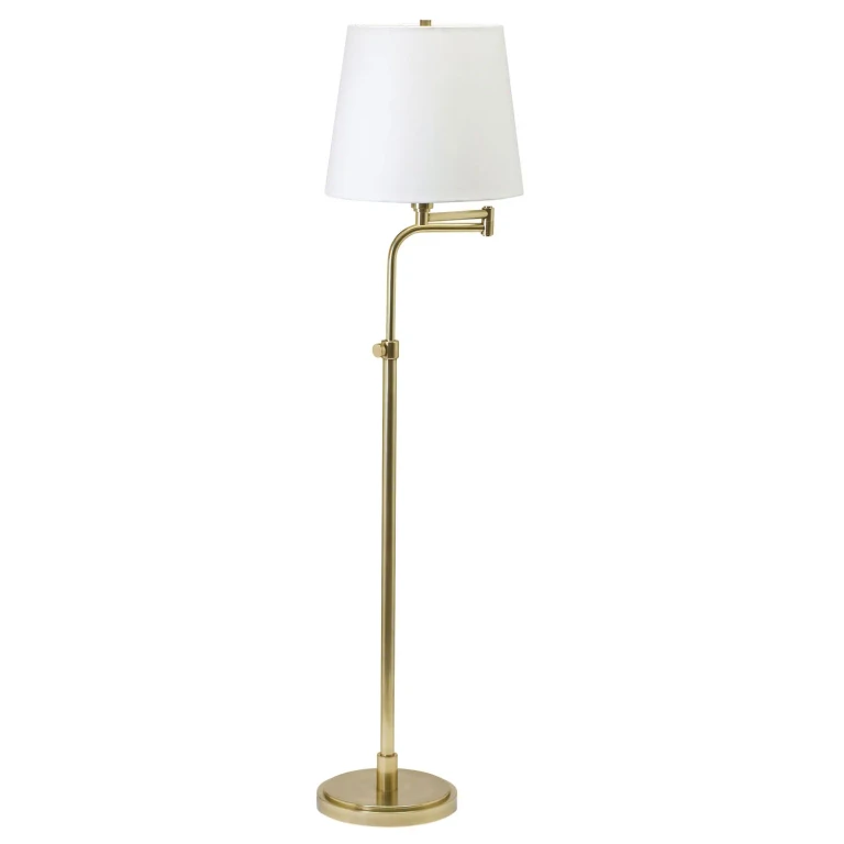 House of Troy Townhouse Floor Lamp in Raw Brass Finish