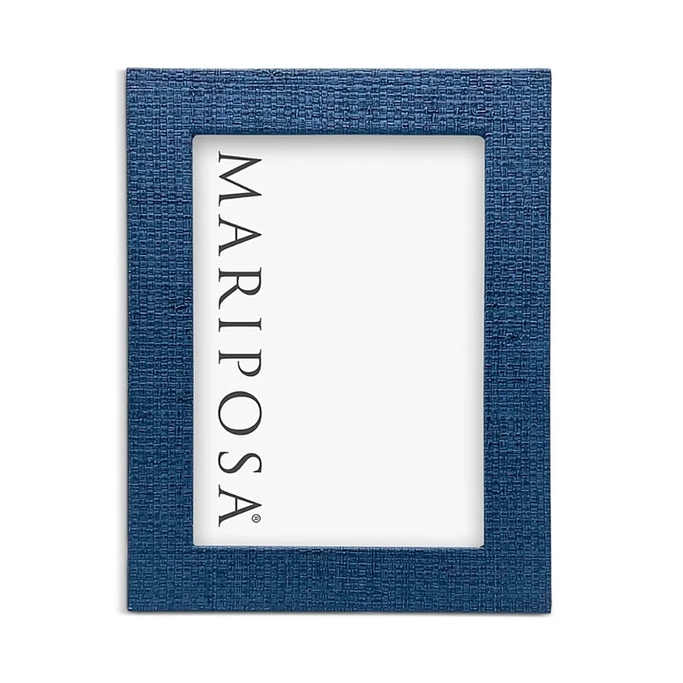 Mariposa Indigo Blue Faux Grasscloth Frame, 5 x 7