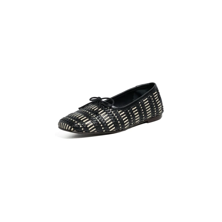 Freda Salvador Jada Flats Black Vanilla Woven Calf 11