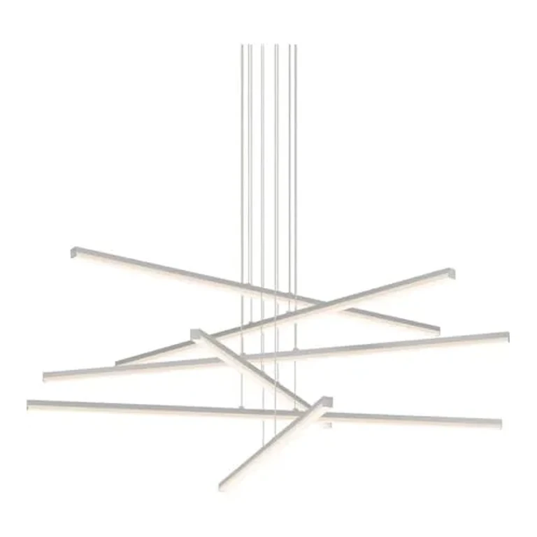 Stix 6-Light Pendant Light in Bright Satin Aluminum