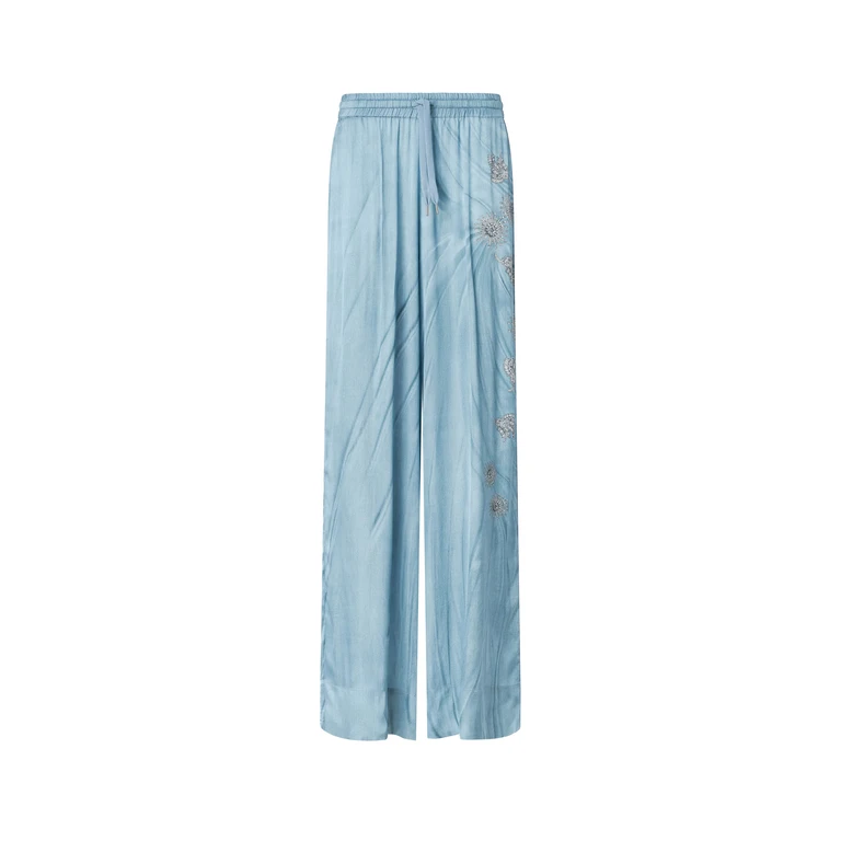 Pinko Trousers Azzurro Denim Viscosa - Women