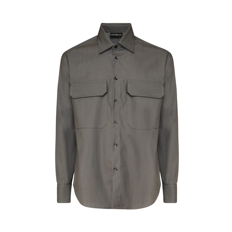 Giuliano Galiano Shirts Mastice Pl Wool Elastane - Men