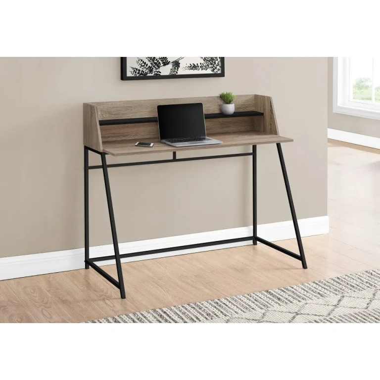 Mid-Century Modern 48" Taupe Computer Desk