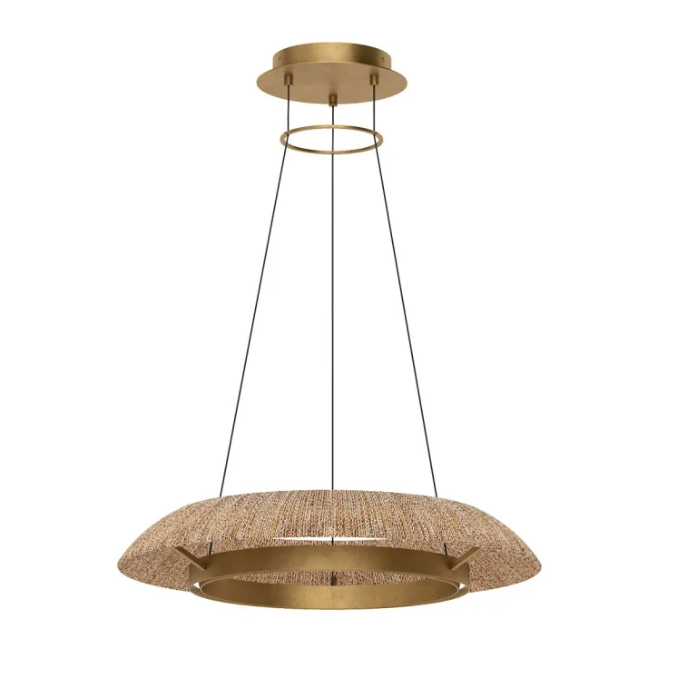 Hand Rubbed Antique Brass LED Chandelier from the Noa Collection
